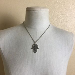 New vintage silver hamsa pendant necklace